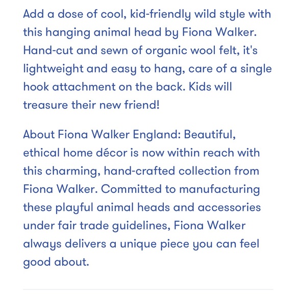 Wall-hanging Fiona Walker felt giraffe head. - Picture 2 of 4